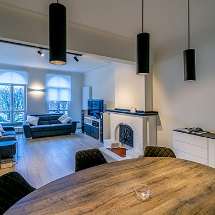 Renovatie woonkamer appartement Antwerpen 